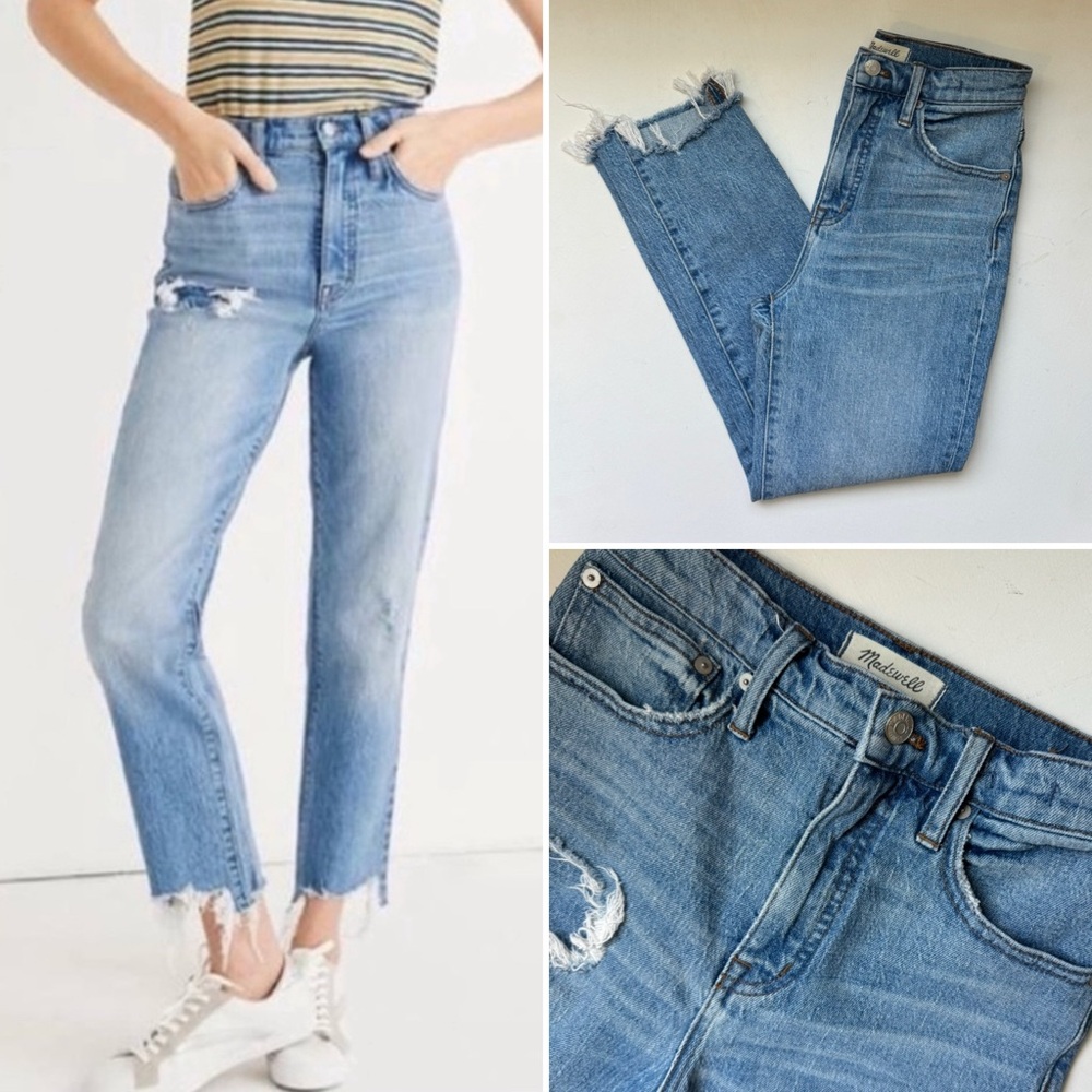 Madewell Classic Straight Leg Distressed Jeans